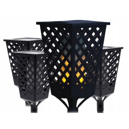 Solarna lampa LED z czujnikiem LED/0,6W/5,5V IP65 2000 mAh 107 cm czarna