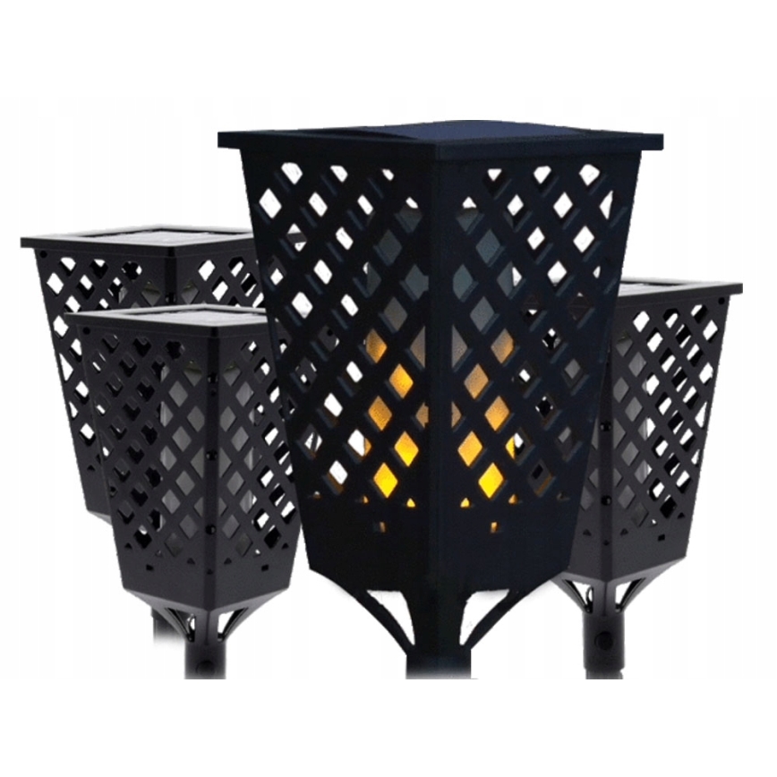 Solarna lampa LED z czujnikiem LED/0,6W/5,5V IP65 2000 mAh 107 cm czarna