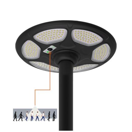 Solarná lampa LED zewnętrzna z czujnikiem SOLSUMI LED/25W/3,2V IP54 25000 mAh + zdalne sterowanie