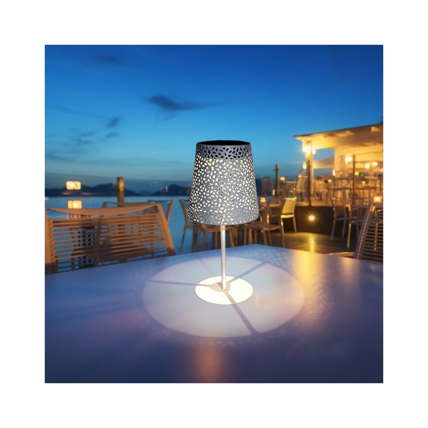 Solarna lampa stołowa LED LUVETRA LED/1xAA 4000K IP44 200 mAh biała