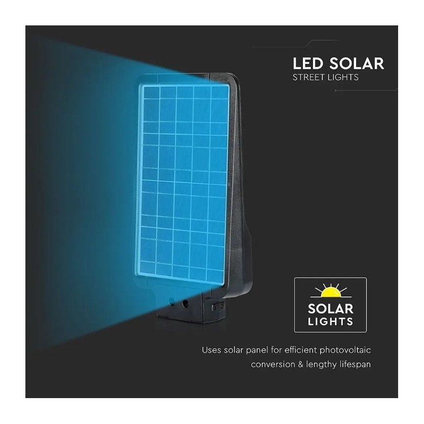 Solarna lampa uliczna LED z czujnikiem LED/15W/7,4V 6000K IP65 5400 mAh