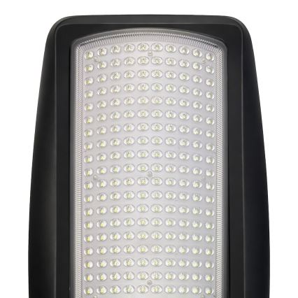 LED solarna latarnia uliczna z funkcją ściemniania i czujnikiem VENICE LED/200W/3,2V 12000 mAh IP65 czarna + zdalne sterowanie