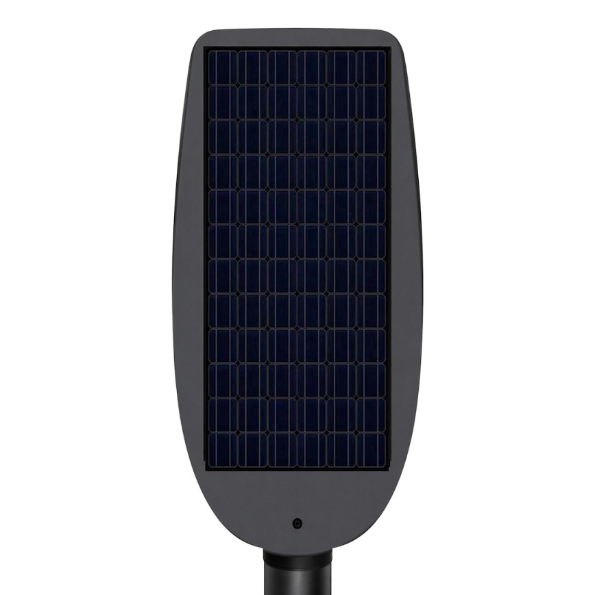 LED solarna latarnia uliczna z funkcją ściemniania i czujnikiem VENICE LED/200W/3,2V 12000 mAh IP65 czarna + zdalne sterowanie