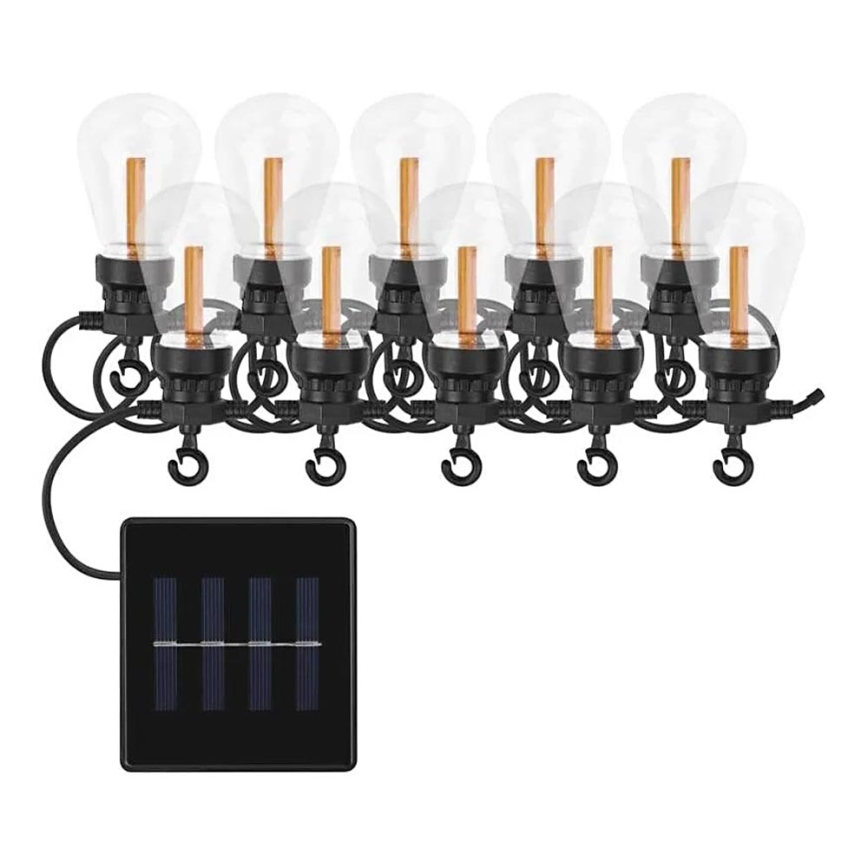 Solarny dekoracyjny łańcuch LED 10 diod/0,6 W/1,2 V 4,5 m IP44 800 mAh