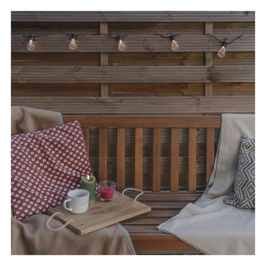 Solarny dekoracyjny łańcuch LED 10 diod/0,6 W/1,2 V 4,5 m IP44 800 mAh