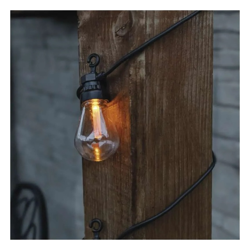 Solarny dekoracyjny łańcuch LED 10 diod/0,6 W/1,2 V 4,5 m IP44 800 mAh