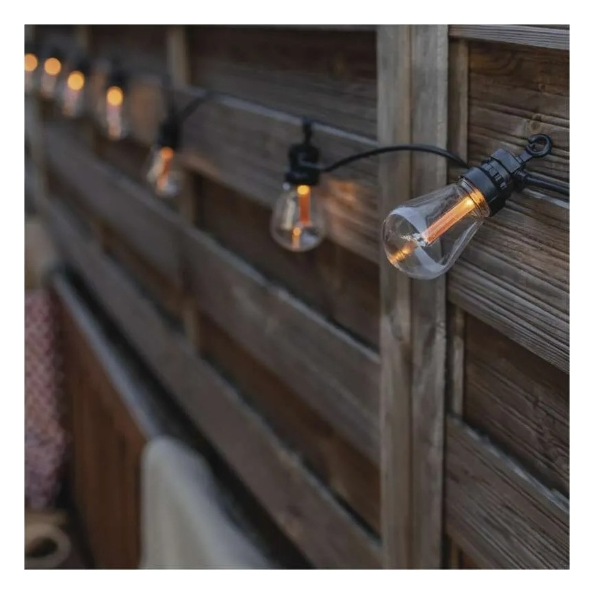 Solarny dekoracyjny łańcuch LED 10 diod/0,6 W/1,2 V 4,5 m IP44 800 mAh