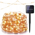 Solarny dekoracyjny łańcuch LED 200xLED/1,2V 800 mAh 12 m IP44 czarny