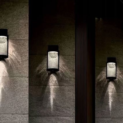 Solarny kinkiet LED/3,7V 300 mAh IP44 czarny