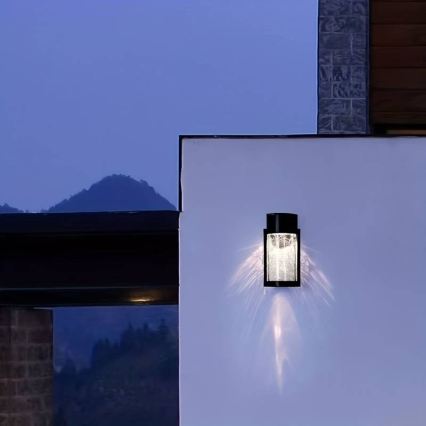 Solarny kinkiet LED/3,7V 300 mAh IP44 czarny