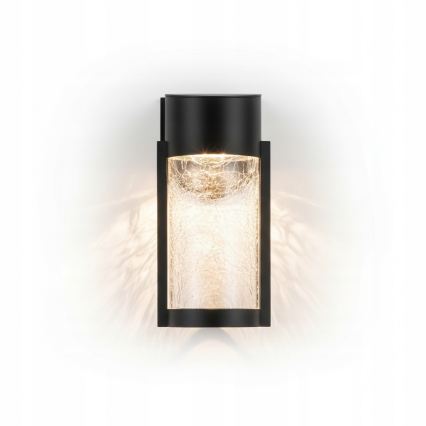 Solarny kinkiet LED/3,7V 300 mAh IP44 czarny