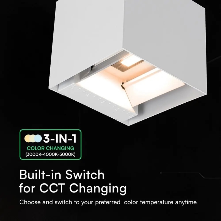 Solarny kinkiet ścienny LED z czujnikiem LED/9W/3,7V 3000/4000/5000K IP65 2600 mAh biały