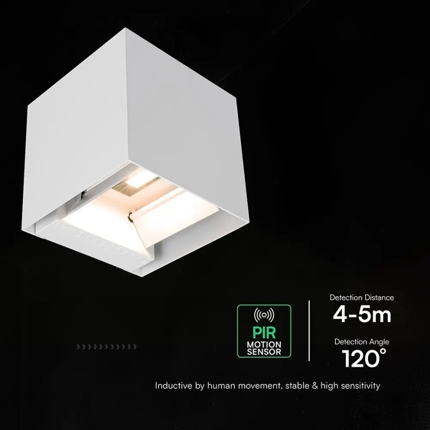 Solarny kinkiet ścienny LED z czujnikiem LED/9W/3,7V 3000/4000/5000K IP65 2600 mAh biały