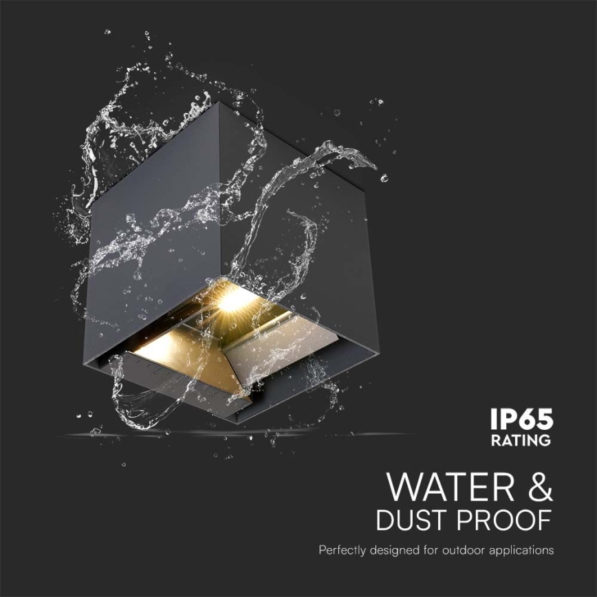 Solarny kinkiet LED z czujnikiem 9W/5V 3000/4000/5000K IP65 2600 mAh antracyt