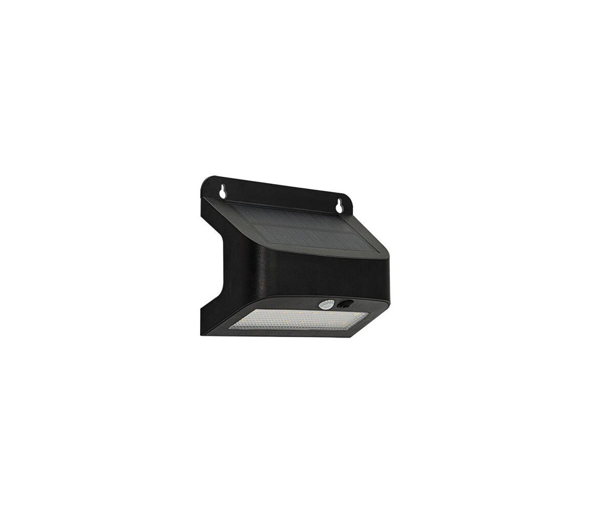Solarny kinkiet ścienny LED z czujnikiem SOLTO LED/6W/3,7V 4000K IP54 2400 mAh czarny