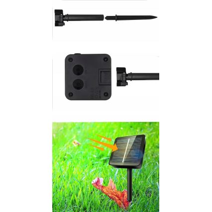 Solarny łańcuch dekoracyjny 50 diod LED / 8 trybów 500 mAh 9,5 m IP67 ciepła biała