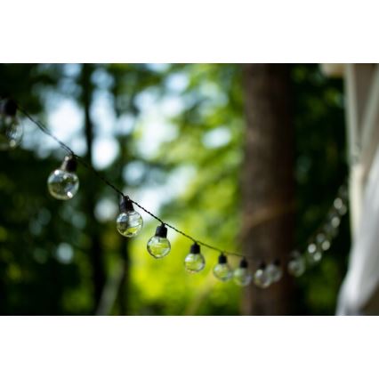 Solarny łańcuch dekoracyjny LED 20 diod / 8 funkcji 500 mAh 7,6 m IP67 ciepła biała