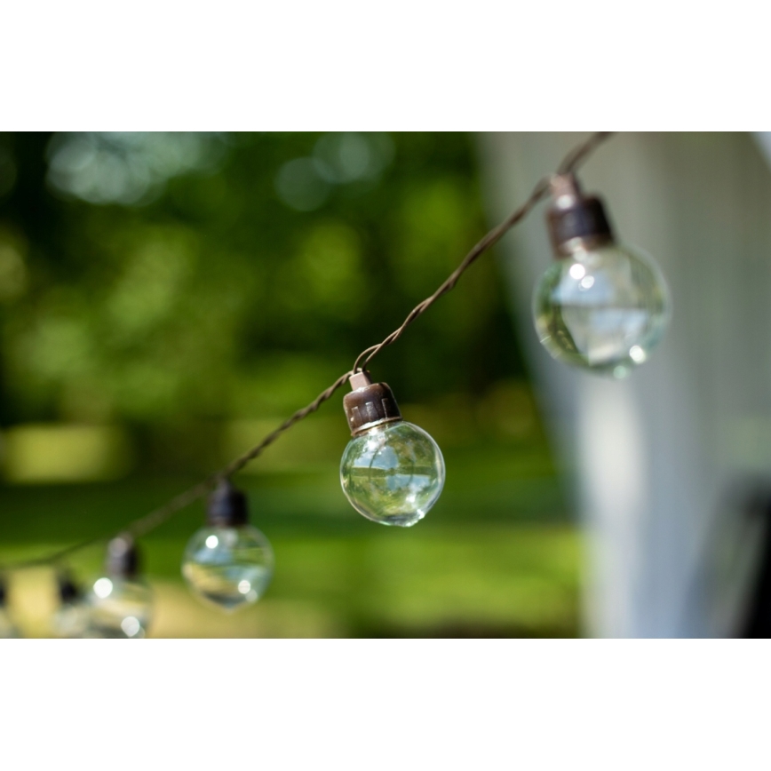 Solarny łańcuch dekoracyjny LED 30xLED/8 funkcji 500 mAh 10,6 m IP67 ciepłe białe światło