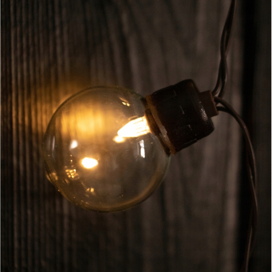 Solarny łańcuch dekoracyjny LED — 30 diod LED, 8 trybów, akumulator 500 mAh, długość 10,6 m, IP67, ciepłe białe światło