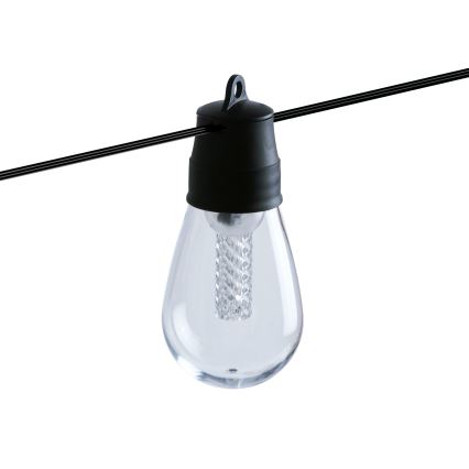 LED ściemnialny solarny łańcuch świetlny 25xLED/1,5W/3,7/5V 2700-10000K 2200 mAh 15 m IP65 czarny + pilot zdalnego sterowania
