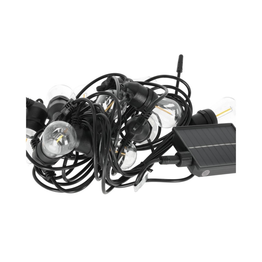 LED ściemnialny solarny łańcuch dekoracyjny STARLIGHT NEO 10xE27/3,7V 2700K IP54 1200 mAh 11,5m + zdalne sterowanie