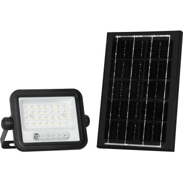Solarny reflektor LED ściemnialny LED/50W/3,2V 2000-8000K IP65 3800 mAh czarny + pilot zdalnego sterowania