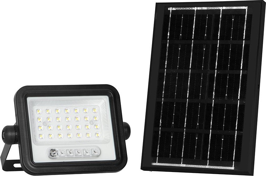 Solarny reflektor LED ściemnialny LED/50W/3,2V 2000-8000K IP65 3800 mAh czarny + pilot zdalnego sterowania