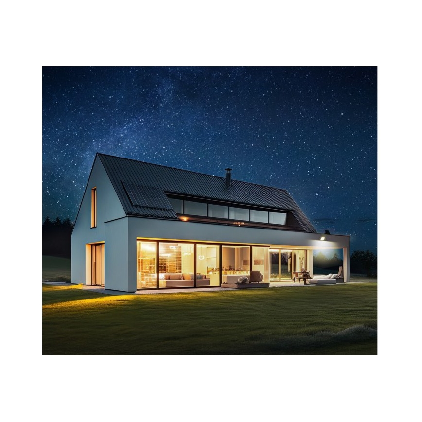 Ściemnialny solarny reflektor LED z czujnikiem LED/10W/3,7V 3000/4000K IP65 3600 mAh + pilot zdalnego sterowania