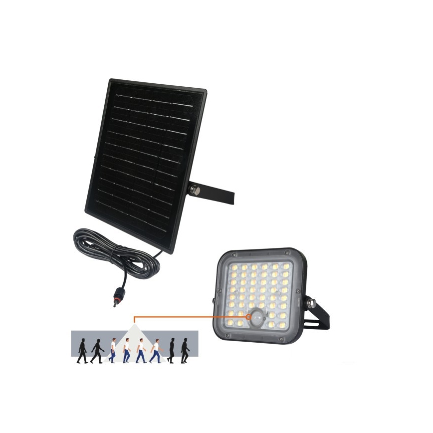 Ściemnialny solarny reflektor LED z czujnikiem LED/10W/3,7V 3000/4000K IP65 3600 mAh + pilot zdalnego sterowania