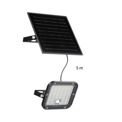 Ściemnialny solarny reflektor LED z czujnikiem LED/10W/3,7V 3000/4000K IP65 3600 mAh + pilot zdalnego sterowania