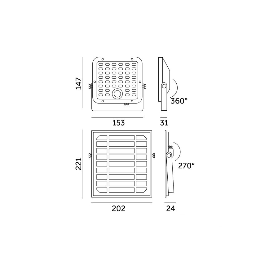Ściemnialny solarny reflektor LED z czujnikiem LED/10W/3,7V 3000/4000K IP65 3600 mAh + pilot zdalnego sterowania