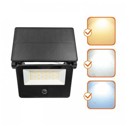 Naświetlacz solarny LED z czujnikiem NCS G2 LED/20W/3,7V 3000/4000/6500K IP54 2600 mAh