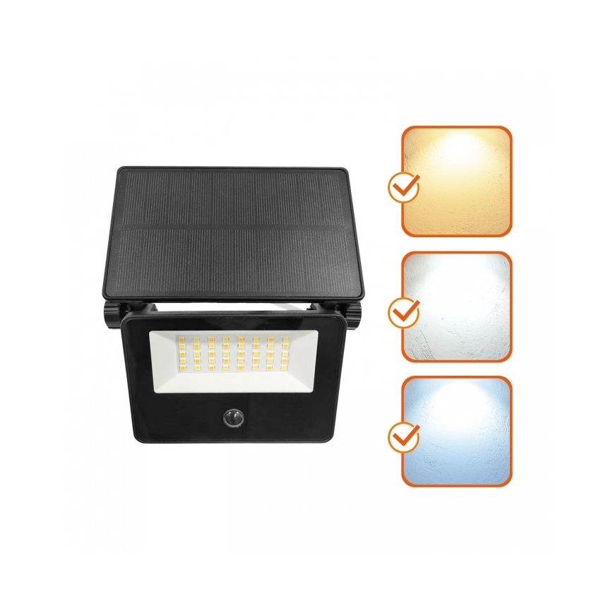 Naświetlacz solarny LED z czujnikiem NCS G2 LED/20W/3,7V 3000/4000/6500K IP54 2600 mAh