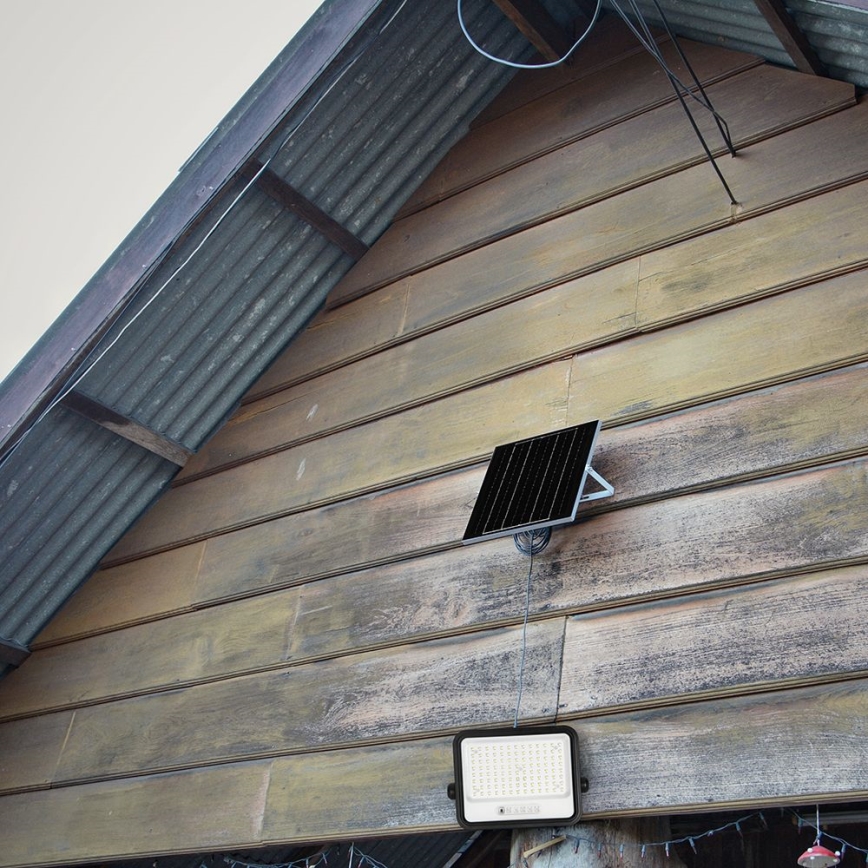 LED ściemnialny solarny reflektor LED/200W/3,2V 2000-8000K IP65 10000 mAh czarny + zdalne sterowanie