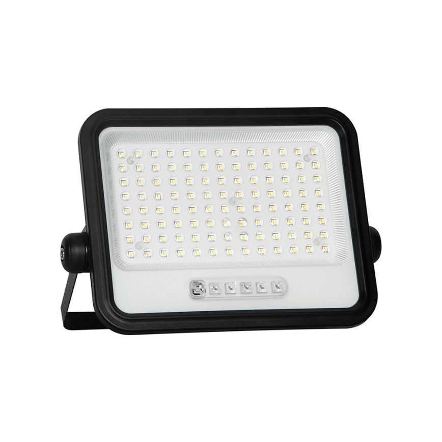LED ściemnialny solarny reflektor LED/200W/3,2V 2000-8000K IP65 10000 mAh czarny + zdalne sterowanie