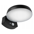 Solarny ściemnialny kinkiet ścienny LED z czujnikiem LED/3W/3,7V 1800 mAh IP54 czarny