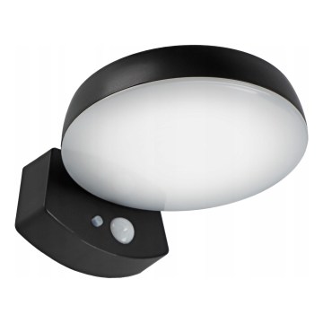 Solarny ściemnialny kinkiet ścienny LED z czujnikiem LED/3W/3,7V 1800 mAh IP54 czarny