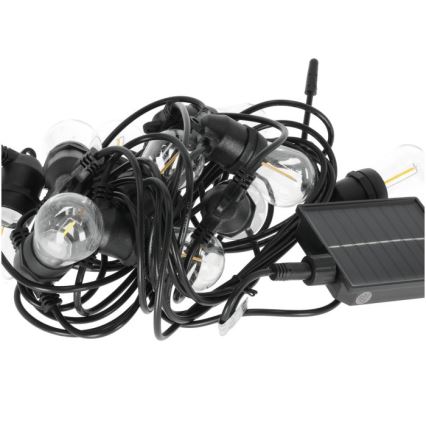 LED Ściemnialny solarny łańcuch dekoracyjny STARLIGHT NEO 20xE27/3,7V 2700K IP54 2400 mAh 21,5m + zdalne sterowanie