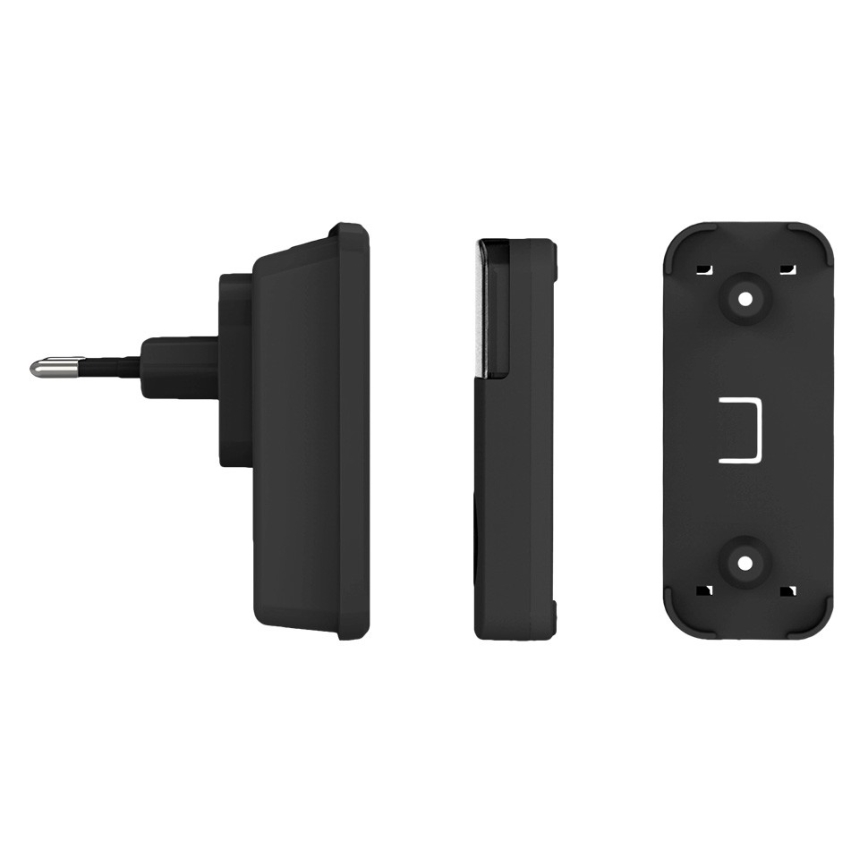 Dzwonek bezprzewodowy do kontaktu 230V IP56 czarny