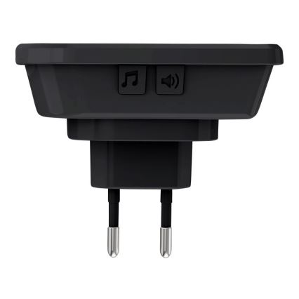 Dzwonek bezprzewodowy do kontaktu 230V IP56 czarny