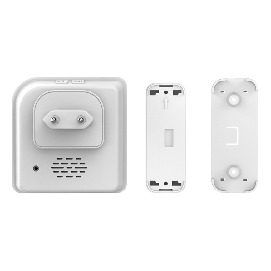 Dzwonek bezprzewodowy do kontaktu 230V + 2x przycisk IP56 biały