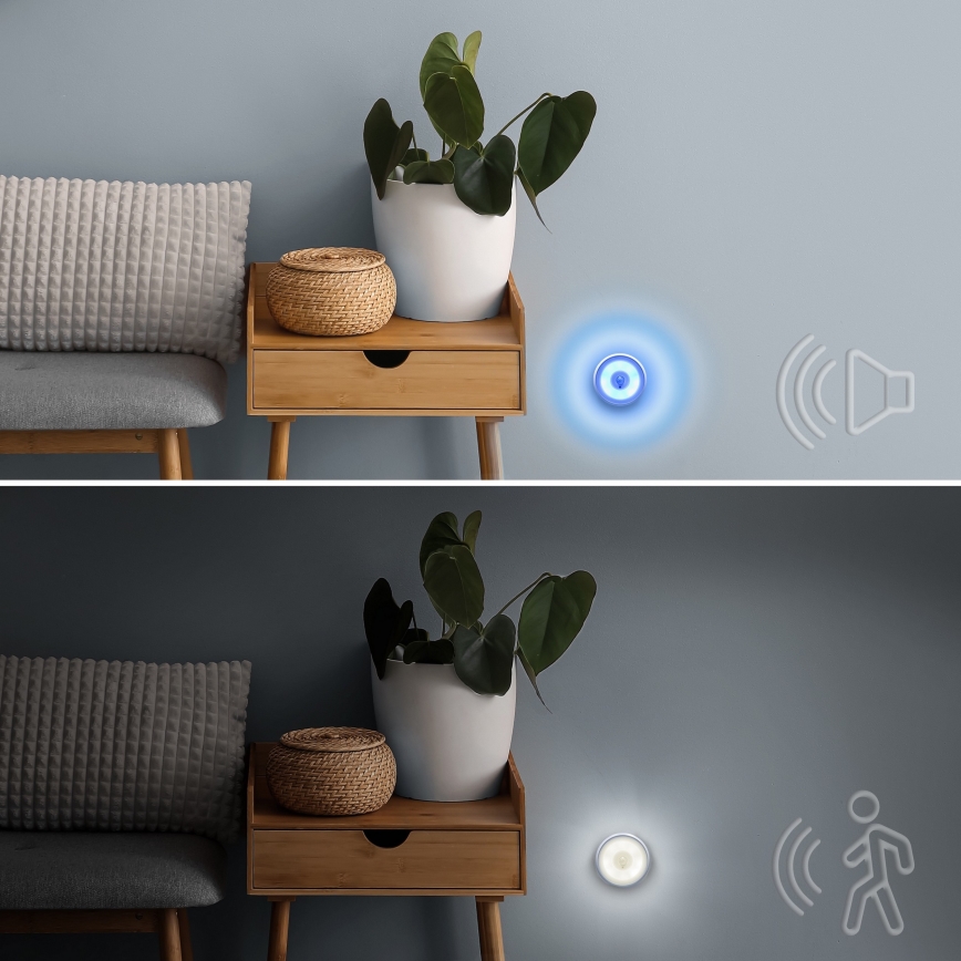 Bezprzewodowy dzwonek z oświetleniem LED i czujnikiem ruchu do gniazdka 230V IP55