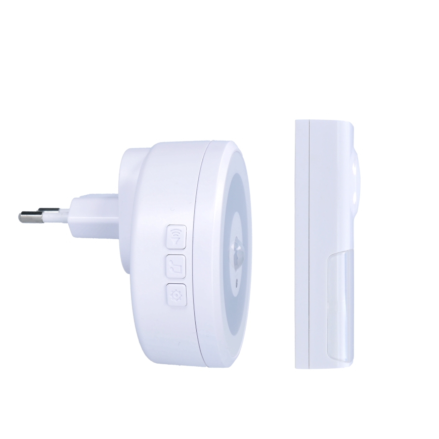 Bezprzewodowy dzwonek z oświetleniem LED i czujnikiem ruchu do gniazdka 230V IP55