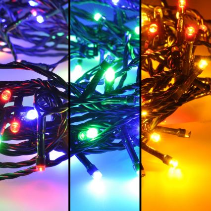 Zewnętrzny łańcuch LED 100xLED/8 funkcji 13m IP44 wielokolorowy