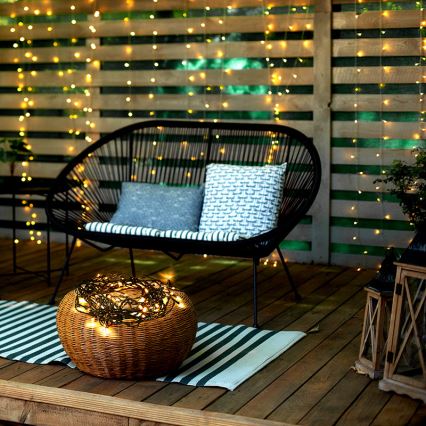 Zewnętrzny łańcuch LED 100xLED/8 funkcji IP44 13m ciepła biel