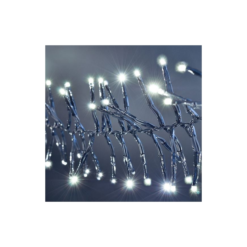 Zewnętrzny łańcuch świetlny LED 576 diod, 8 funkcji, 8 m, IP44, zimna biel + pilot