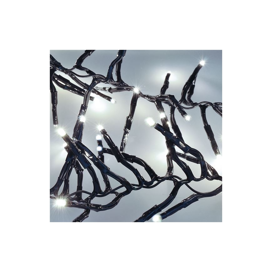 Zewnętrzny łańcuch świetlny LED 576 diod, 8 funkcji, 8 m, IP44, zimna biel + pilot