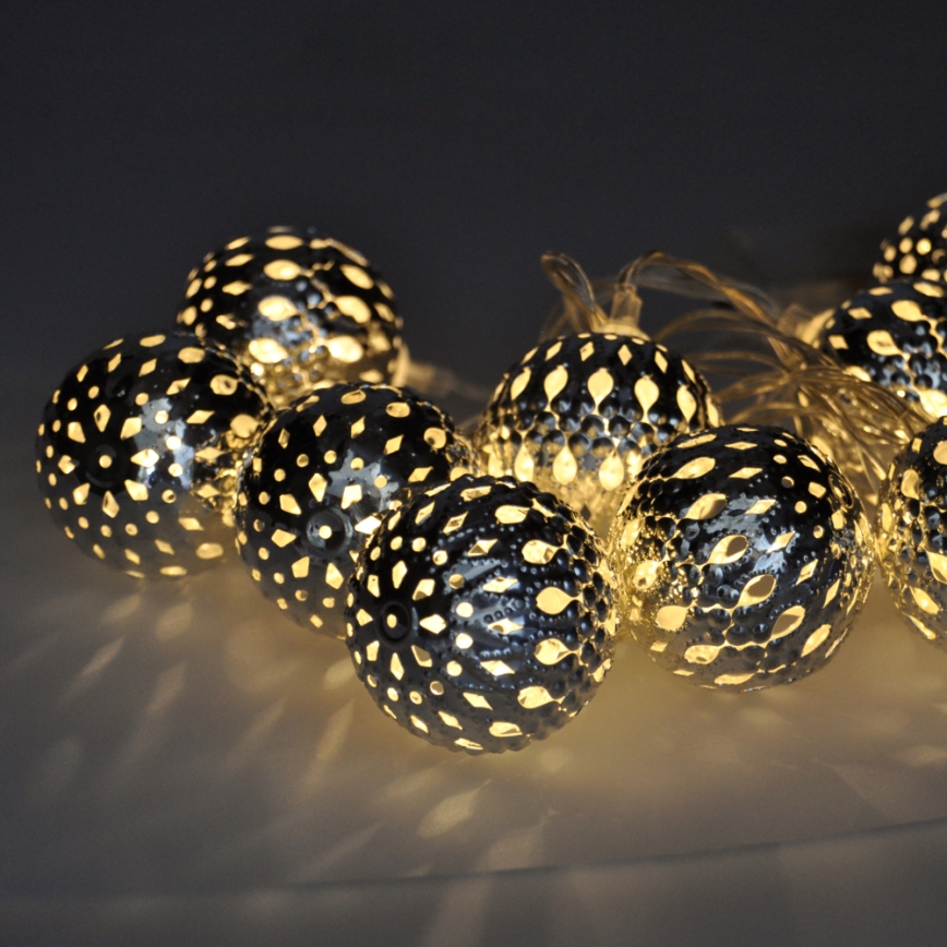 LED Łańcuch bożonarodzeniowy 10xLED 1m ciepła biel