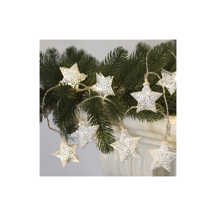 Łańcuch LED 10xLED/2xAA, 2 m, ciepła biała