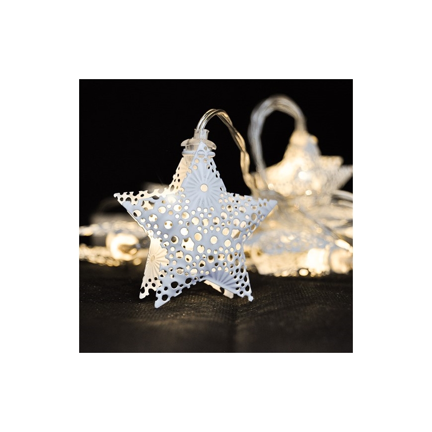 Łańcuch LED 10xLED/2xAA, 2 m, ciepła biała